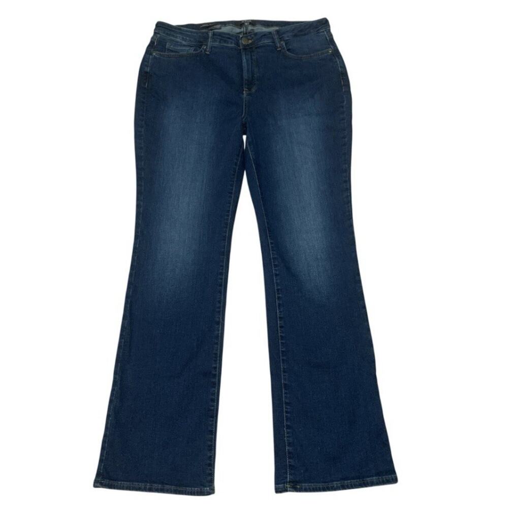 NYDJ Barbara Bootcut Jeans Dark Wash Blue Womens 14 Stretch Slimming Denim